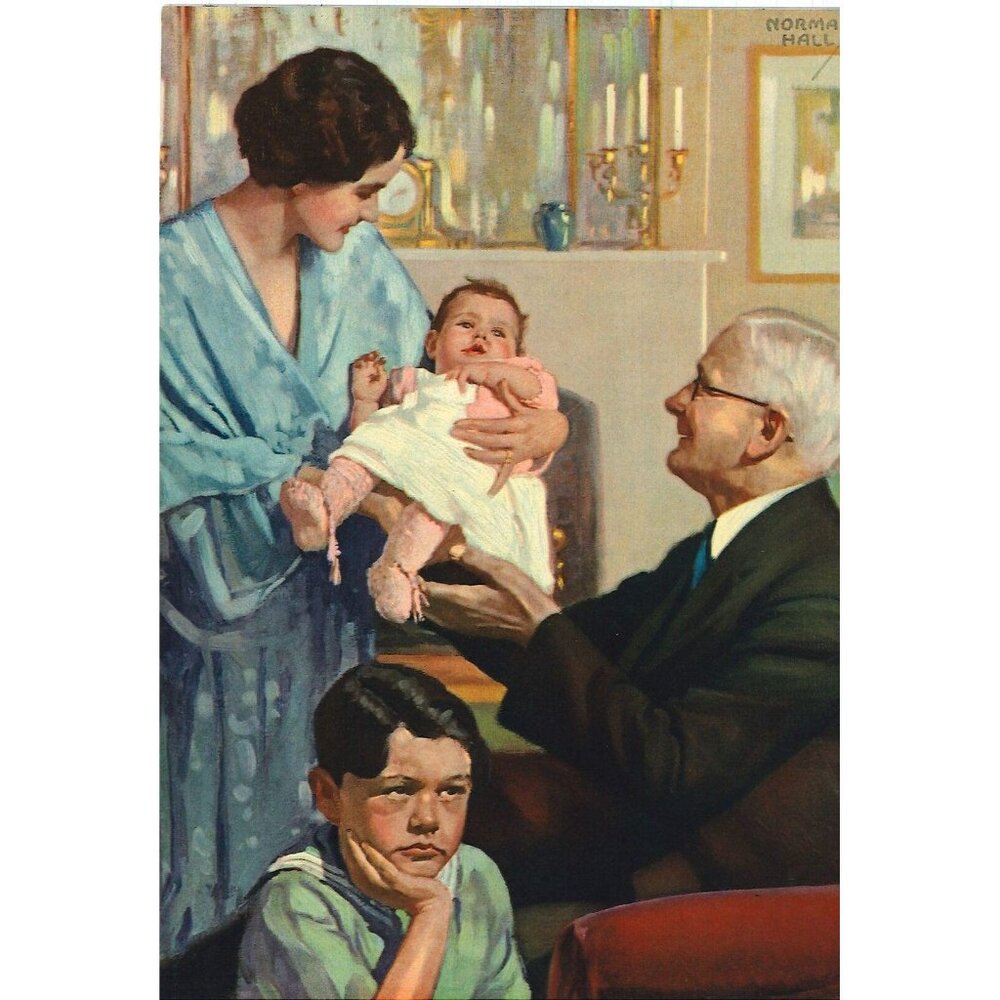 Vintage Calendar Print Jealous of Baby 6x8